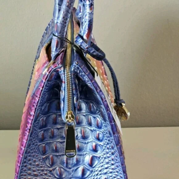 NWT Brahmin Small Caroline Satchel Magic Ombre Melbourne Leather Bag NWT - Picture 8 of 11